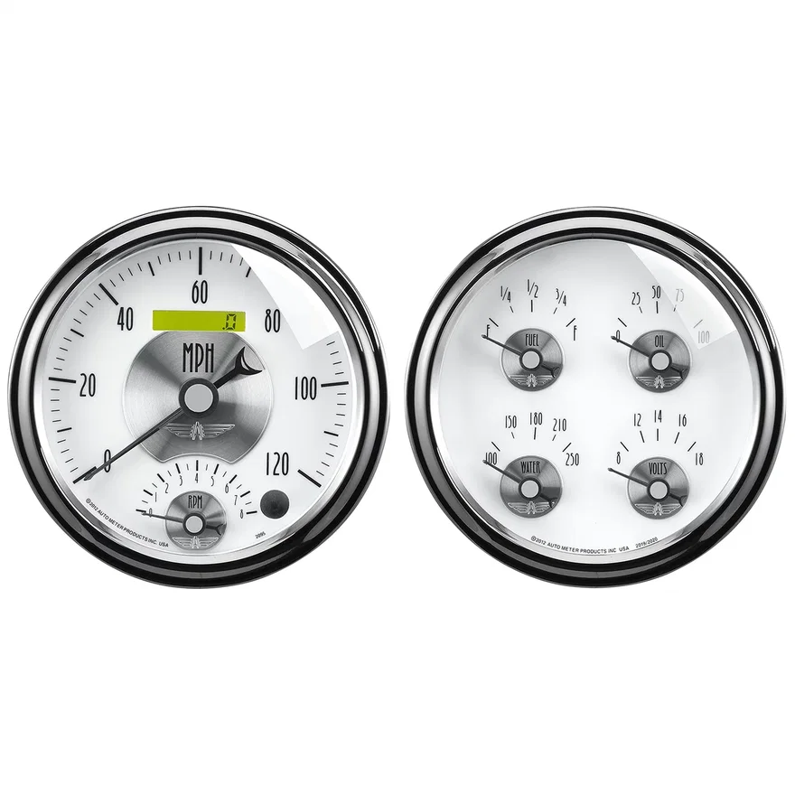 GAUGE KIT; 2 PC.; QUAD/TACH/SPEEDO; 5in.; PRESTIGE PEARL