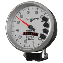 GAUGE; TACH; 5in.; 9K RPM; PEDESTAL; DATALOGGING; ULTIMATE DL PLAYBACK; SILVER image 2