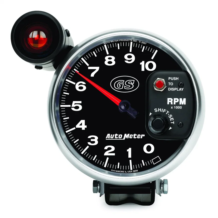 GAUGE; TACHOMETER; 5in.; 10K RPM; PEDESTAL W/EXT. SHIFT-LITE; GS