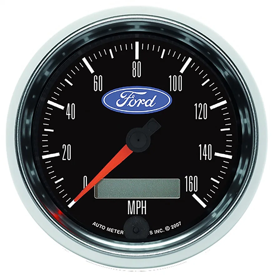 GAUGE; SPEEDOMETER; 3 3/8in.; 160MPH; ELEC. PROGRAMMABLE; FORD RACING