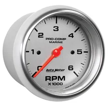 GAUGE; TACHOMETER; 3 3/8in.; 6K RPM; MARINE SILVER image 3
