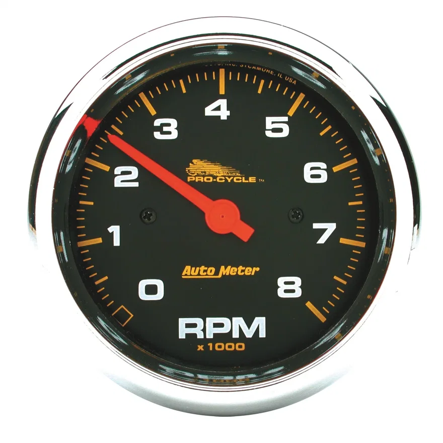 GAUGE; TACH; 3 3/4in.; 8K RPM; 2/4 CYLINDER; BLACK; PRO-CYCLE