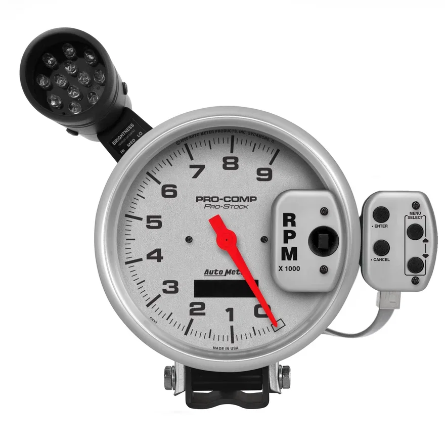 GAUGE; TACH; 5in.; 9K RPM; PRO-STOCK PEDESTAL W/SUPER LITE/PEAK MEM; ULTRA-LITE