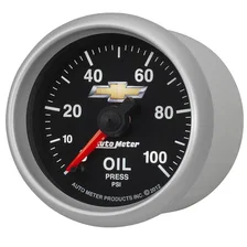 GAUGE; OIL PRESS; 2 1/16in.; 100PSI; DIGITAL STEPPER MOTOR; CHEVY GOLD BOWTIE image 2