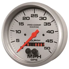 GAUGE; SPEEDOMETER; 5in.; 50MPH; GPS; MARINE SILVER image 2
