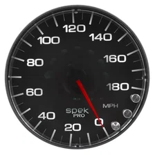 GAUGE; SPEEDOMETER; 5in.; 180 MPH; ELEC. PROGRAMMABLE; BLACK/BLACK; SPEK-PRO image 2