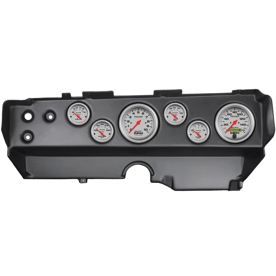 DIRECT FIT DASH KIT; EBODY/CUDA/CHALLENGER 70-74; TACH/MPH/FUEL/OILP/WTMP/VOLT;