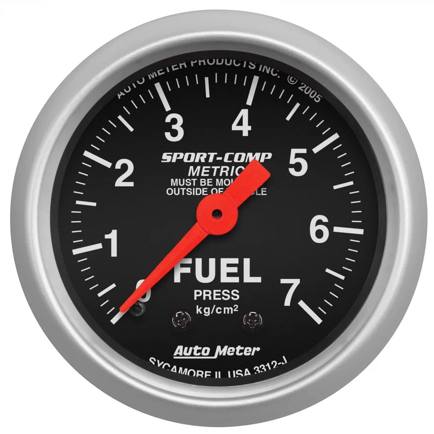 GAUGE; FUEL PRESSURE; 2 1/16in.; 7.0KG/CM2; MECHANICAL; SPORT-COMP