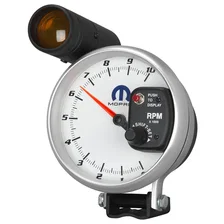 GAUGE; TACHOMETER; 5in.; 10K RPM; PEDESTAL W/EXT. SHIFT-LITE; WHITE; MOPAR image 2
