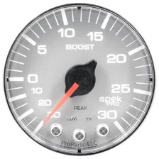 GAUGE; VAC/BOOST; 2 1/16in.; 30INHG-30PSI; STEPPER MTR W/PK/WRN;SLVR/CHRME; SPEK image 2