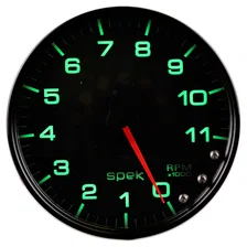 GAUGE; TACHOMETER; 5in.; 11K RPM; W/SHIFT LIGHT/PEAK MEM; BLACK/BLACK; SPEK-PRO image 2