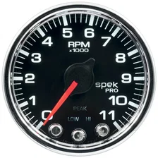 GAUGE; TACH; 2 1/16in.; 11K RPM; W/SHIFT LIGHT/PEAK MEM; BLK/CHRM; SPEK-PRO image 2