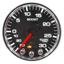 GAUGE; VAC/BOOST; 2 1/16in.; 30INHG-30PSI; STEPPER MTR W/PK/WRN; BLK/CHRME; SPEK image 2