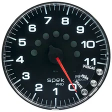 GAUGE; TACHOMETER; 5in.; 11K RPM; W/SHIFT LIGHT/PEAK MEM; BLACK/CHROME; SPEK-PRO image 2