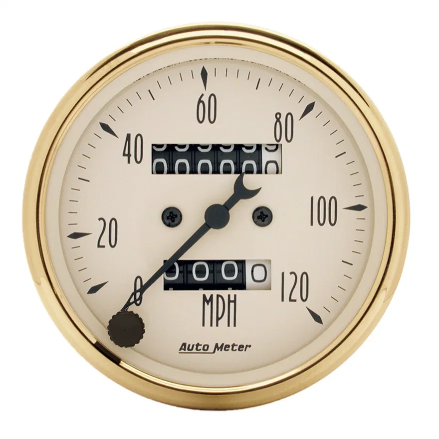 GAUGE; SPEEDOMETER; 3 1/8in.; 120MPH; MECHANICAL; GOLDEN OLDIES