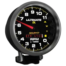 GAUGE; TACH; 5in.; 11K RPM; PEDESTAL; DATALOGGING; ULTIMATE DL PLAYBACK; BLACK image 6