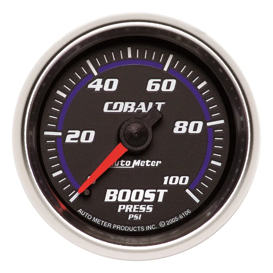 GAUGE; BOOST; 2 1/16in.; 100PSI; MECHANICAL; COBALT