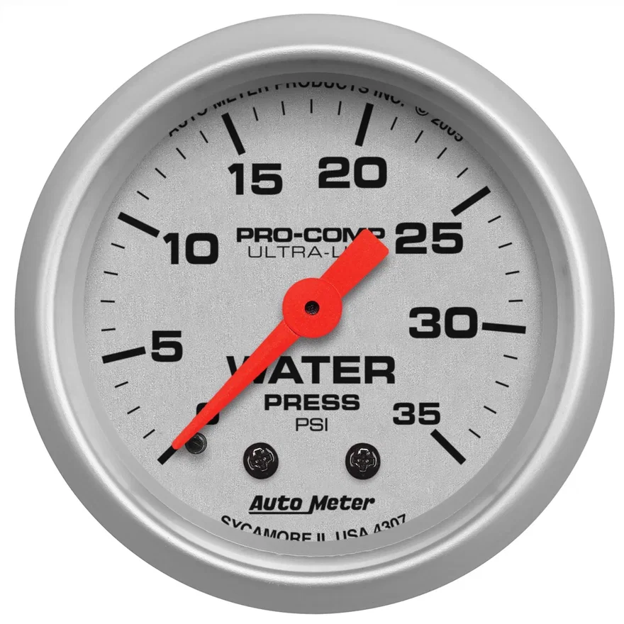 GAUGE; WATER PRESS; 2 1/16in.; 35PSI; MECHANICAL; ULTRA-LITE