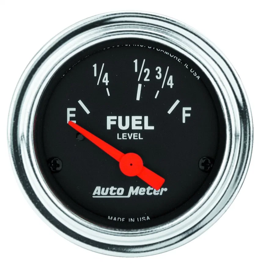 GAUGE; FUEL LEVEL; 2 1/16in.; 16OE TO 158OF; ELEC; TRADITIONAL CHROME