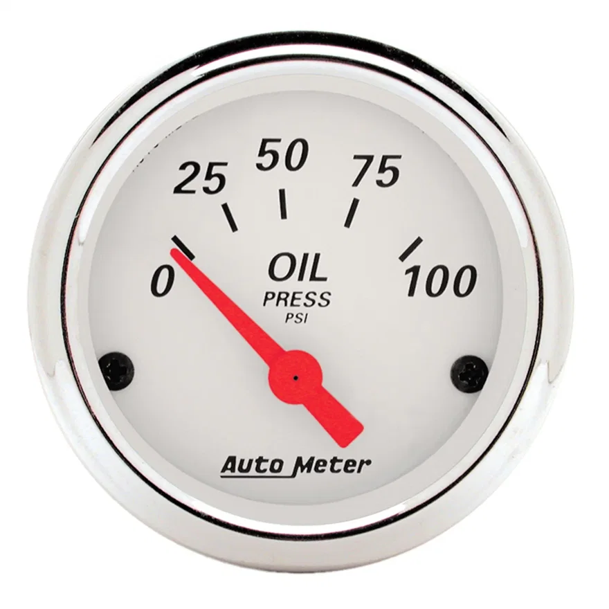 GAUGE; OIL PRESS; 2 1/16in.; 100PSI; ELEC; ARCTIC WHITE