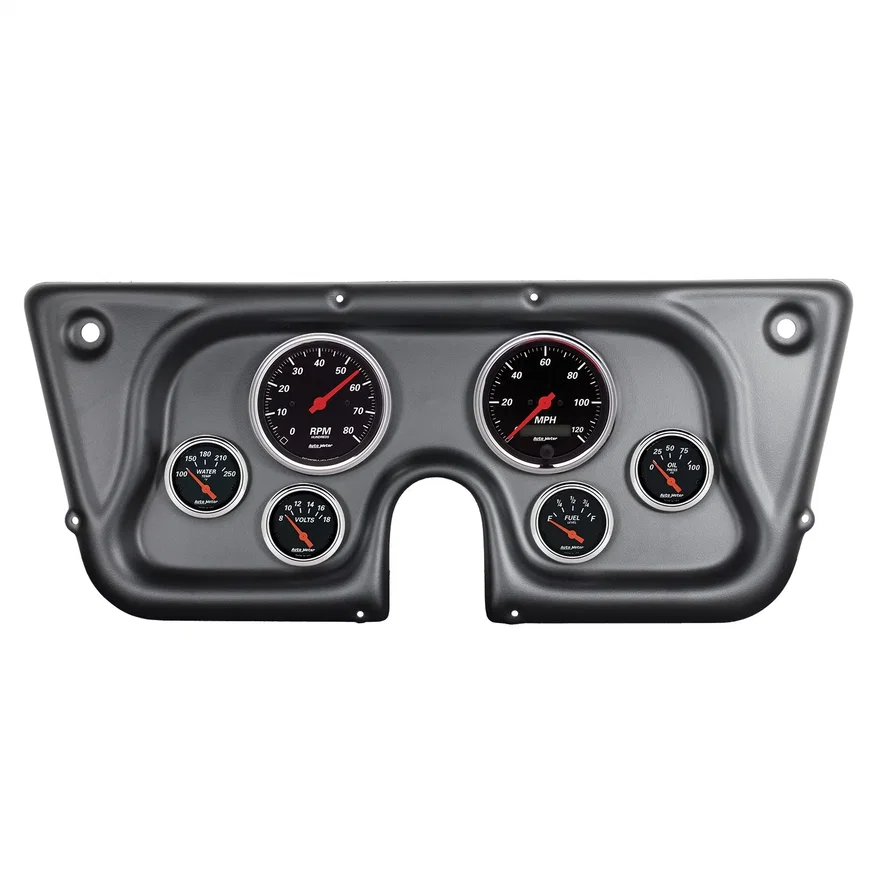 DIRECT FIT DASH KIT; CHEVY TRUCK C/K/K5/SUBRBN 67-72; RPM/MPH/FUEL/OILP/WTMP/BAT