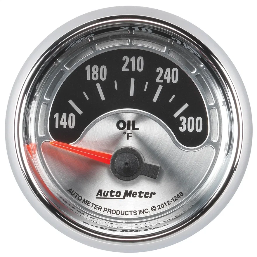 GAUGE; OIL TEMP; 2 1/16in.; 300deg.F; ELEC; AMERICAN MUSCLE