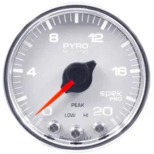 GAUGE; PYRO. (EGT); 2 1/16in.; 2000deg.F; STEPPER MOTOR W/PEAK/WARN; WHT/CHRM; S image 2