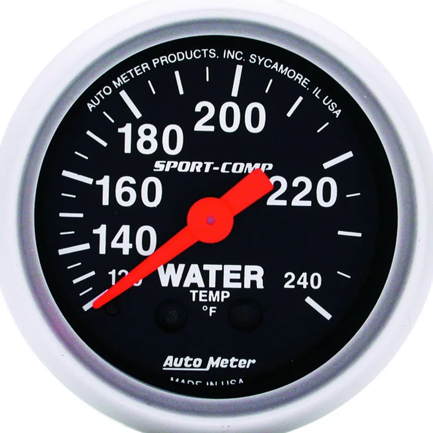GAUGE; WATER TEMP; 2 1/16in.; 120-240deg.F; MECHANICAL; SPORT-COMP