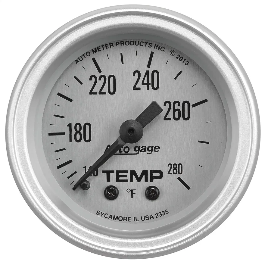 GAUGE CONSOLE; TEMPERATURE; 2 1/16in.; 280deg.F; SLVR DIAL; SLVR BEZEL; AUTOGAGE