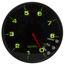 GAUGE; TACHOMETER; 5in.; 8K RPM; W/SHIFT LIGHT/PEAK MEM; BLACK/SMOKE/BLACK; SPEK image 4