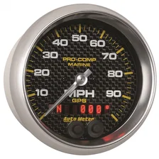 GAUGE; SPEEDOMETER; 3 3/8in.; 100MPH; GPS; MARINE CARBON FIBER image 3