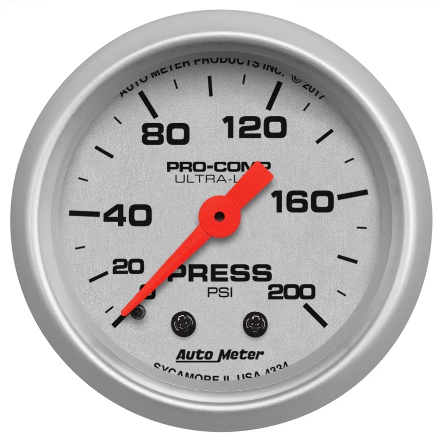 GAUGE; PRESSURE; 2 1/16in.; 200PSI; MECHANICAL; ULTRA-LITE