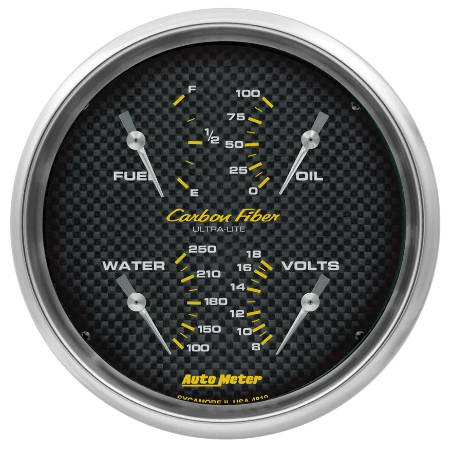 GAUGE; QUAD; 5in.; 240OE-33OF; ELEC; CARBON FIBER