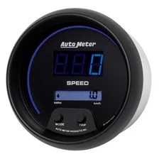 GAUGE; SPEEDO; 3 3/8in.; 260MPH/260KM/H; ELEC PROGRAM; DIGITAL; BLACK W/BLU LED image 2
