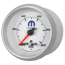 GAUGE; OIL PRESS; 2 5/8in.; 100PSI; STEPPER MOTOR W/PEAK/WARN; WHITE; MOPAR image 2