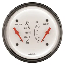 GAUGE; DUAL; WTMP/VOLT; 3 3/8in.; 250deg.F/18V; ELEC; ARCTIC WHITE image 2