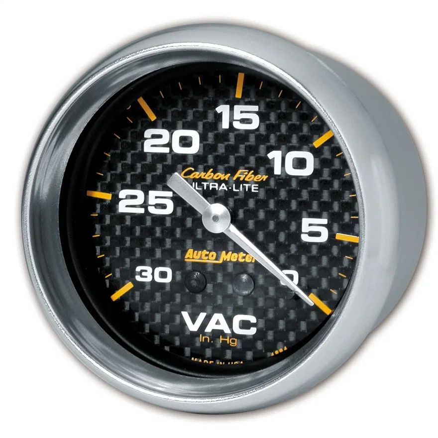 GAUGE; VACUUM; 2 5/8in.; 30INHG; MECHANICAL; CARBON FIBER