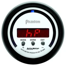 GAUGE; PERFORM METER; 2 1/16in.; 1/4 MILE/HP/0-60/60-0/G FORCES; DIGITAL; PHANTO image 2