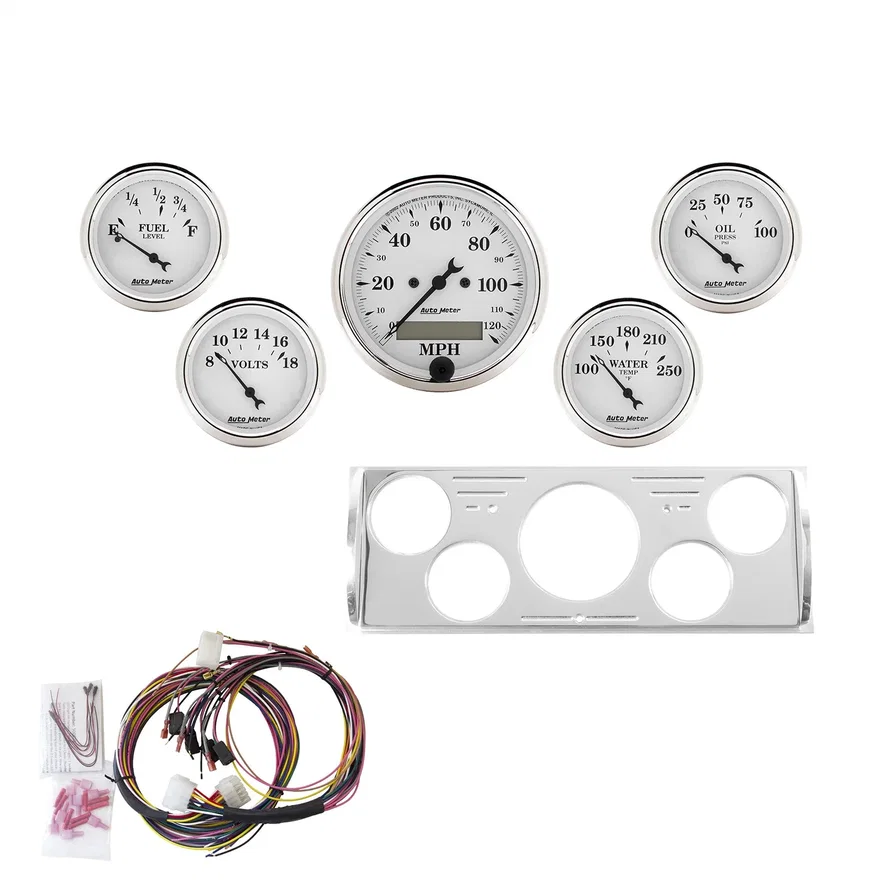DIRECT FIT DASH KIT; CHEVY TRUCK 40-46; MPH/FUEL/OILP/WTMP/BAT; OTW
