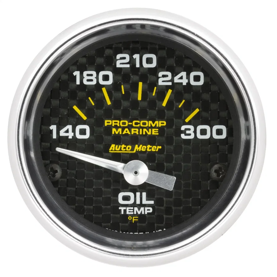 GAUGE; OIL TEMP; 2 1/16in.; 140-300deg.F; ELECTRIC; MARINE CARBON FIBER