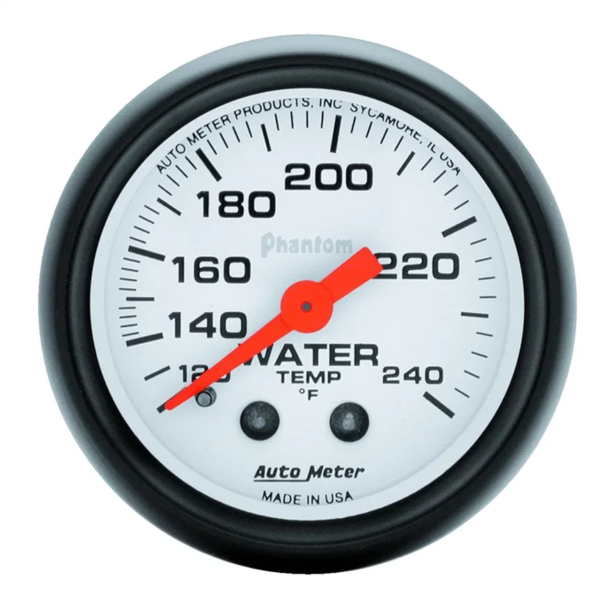 GAUGE; WATER TEMP; 2 1/16in.; 120-240deg.F; MECHANICAL; PHANTOM