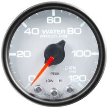 GAUGE; WATER PRESS; 2 1/16in.; 120PSI; STEPPER MOTOR W/PEAK/WARN; WHT/BLK; SPEK image 2