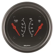 GAUGE; DUAL; FUEL/OILP; 3 3/8in.; 0OE-90OF/100PSI; ELEC; DESIGNER BLACK image 2