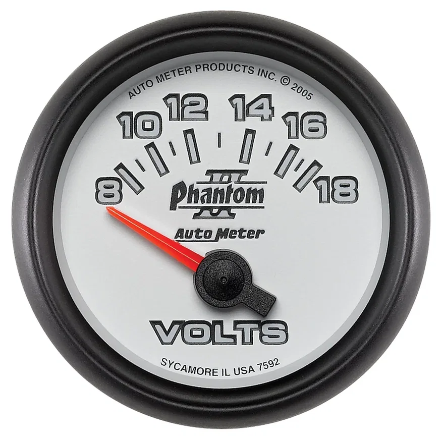 GAUGE; VOLTMETER; 2 1/16in.; 18V; ELECTRIC; PHANTOM II