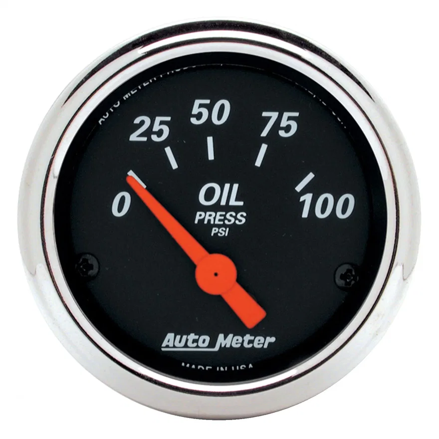 GAUGE; OIL PRESS; 2 1/16in.; 100PSI; ELEC; DESIGNER BLACK