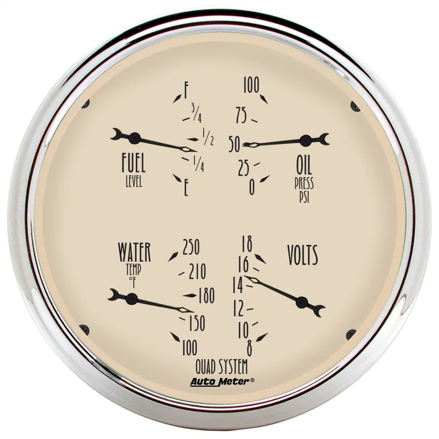 GAUGE; QUAD; 5in.; 240OE-33OF; ELEC; ANTIQUE BEIGE