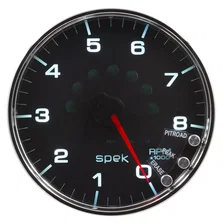 GAUGE; TACHOMETER; 5in.; 8K RPM; W/SHIFT LIGHT/PEAK MEM; BLACK/CHROME; SPEK-PRO image 2