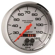 GAUGE; SPEEDOMETER; 5in.; 120MPH; GPS; MARINE CHROME image 3