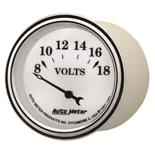 GAUGE; VOLTMETER; 2 1/16in.; 18V; ELEC; OLD TYME WHITE II image 2