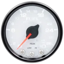 GAUGE; FUEL PRESS; 2 1/16in.; 30PSI; STEPPER MOTOR W/PEAK/WARN; WHT/BLK; SPEK image 2